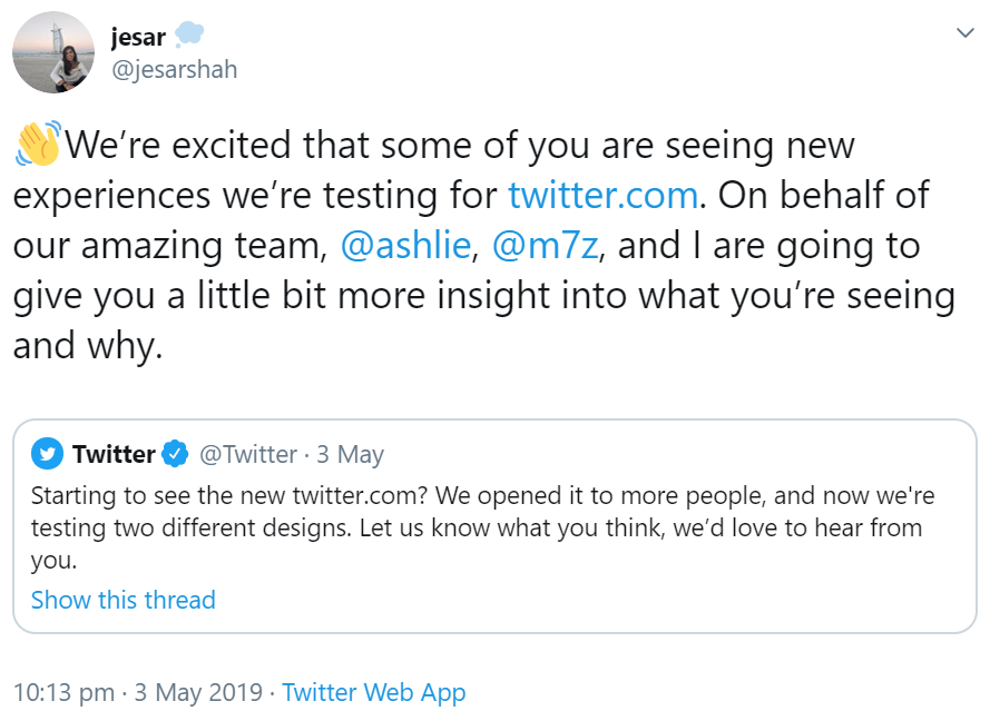 Twitter testet neue Benutzeroberfläche