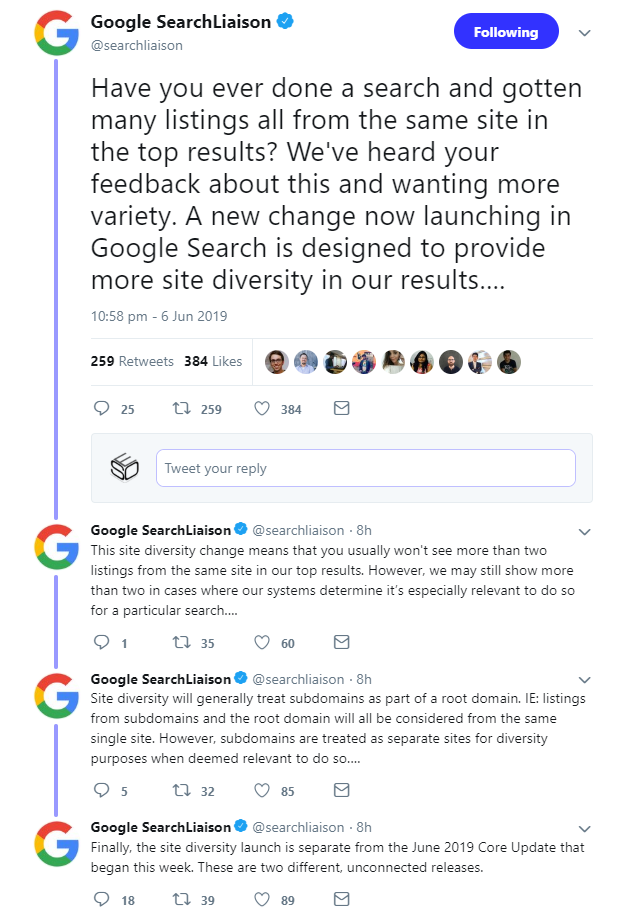 Google wird nur noch maximal zwei Ergebnisse pro Website anzeigen