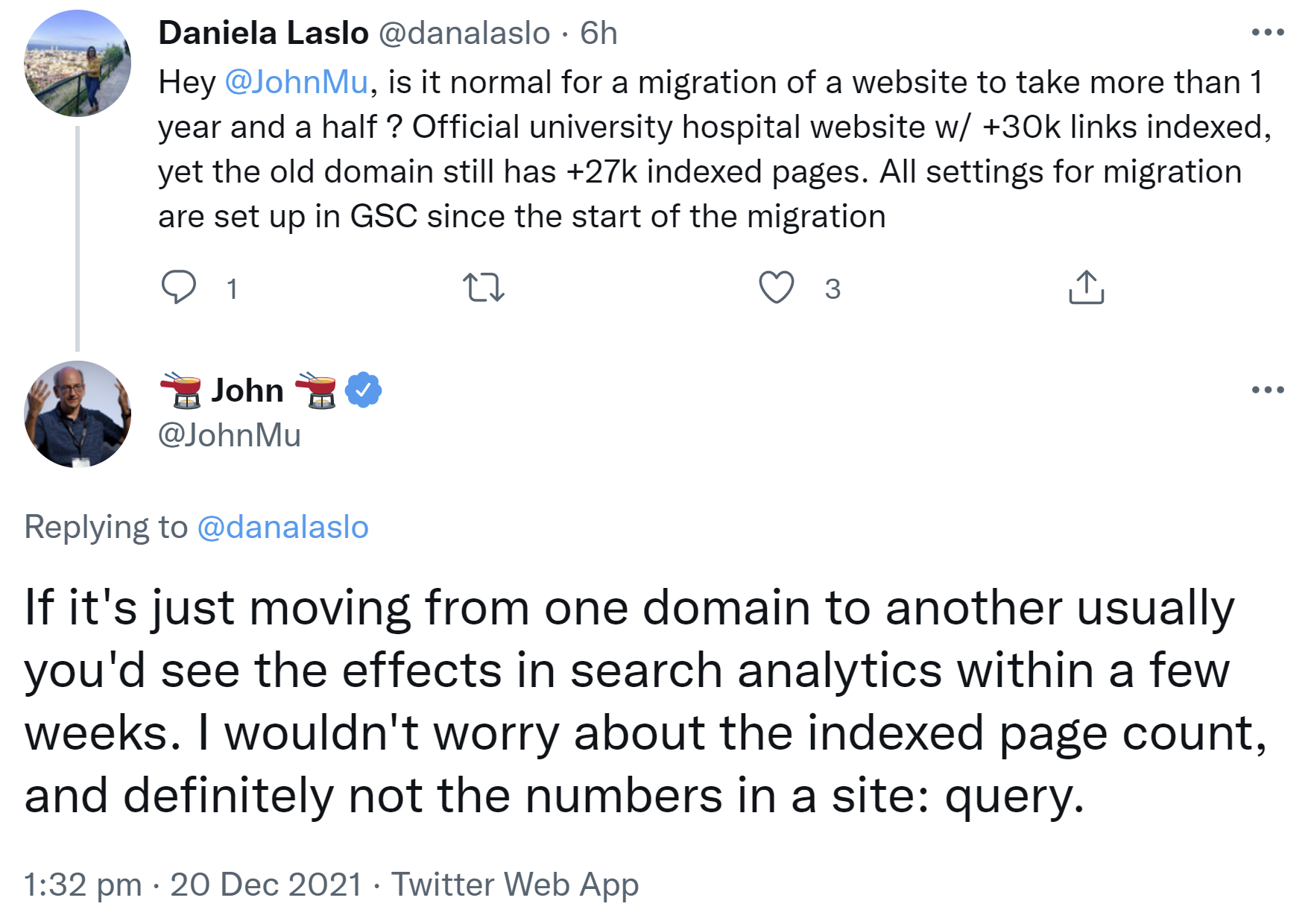 Google: Bei Domainwechsel nicht von der Zahl alter indexierter URLs irritieren lassen
