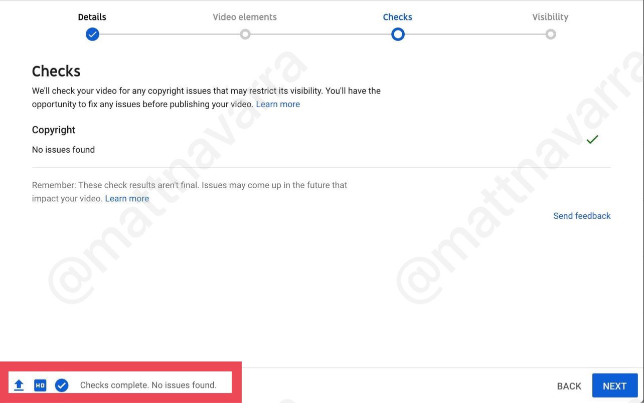 YouTube Upload-Checks